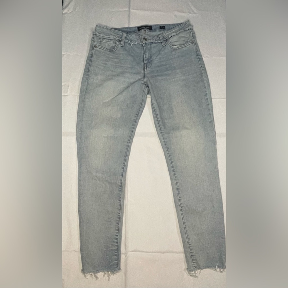 Lucky Brand Lolita Skinny Jeans 8/29 Light Wash Raw Hem Ankle Denim